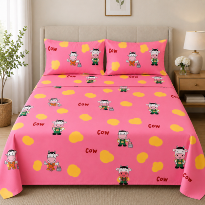 Cherry Bliss – 100% Egyptian Cotton Kids Bedsheet Set with 2 Pillowcases