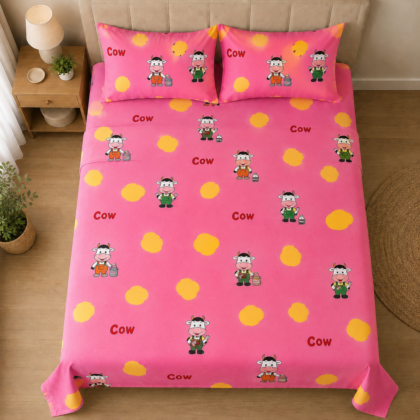 Cherry Bliss – 100% Egyptian Cotton Kids Bedsheet Set with 2 Pillowcases