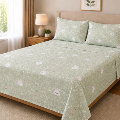 Floral bedsheet set with 2 pillowcases