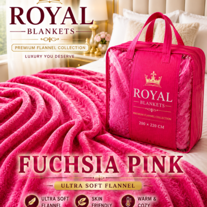 Royal Premium Flannel Blanket – Sapphire Blue (200 × 220 CM)