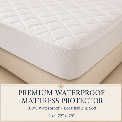 Premium Waterproof Mattress Protector – Breathable Quilted Mattress Cover | 72 × 78 Inches
