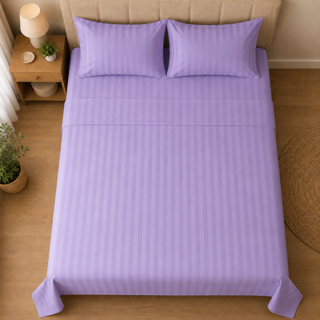 250 TC Egyptian cotton bedsheet set in Lilac Dream colour