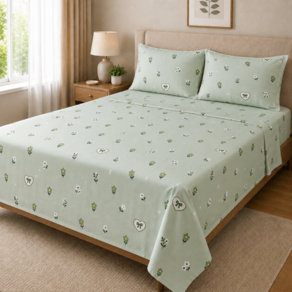 Sunny Bliss – 100% Egyptian Cotton Kids Bedsheet Set with 2 Pillowcases